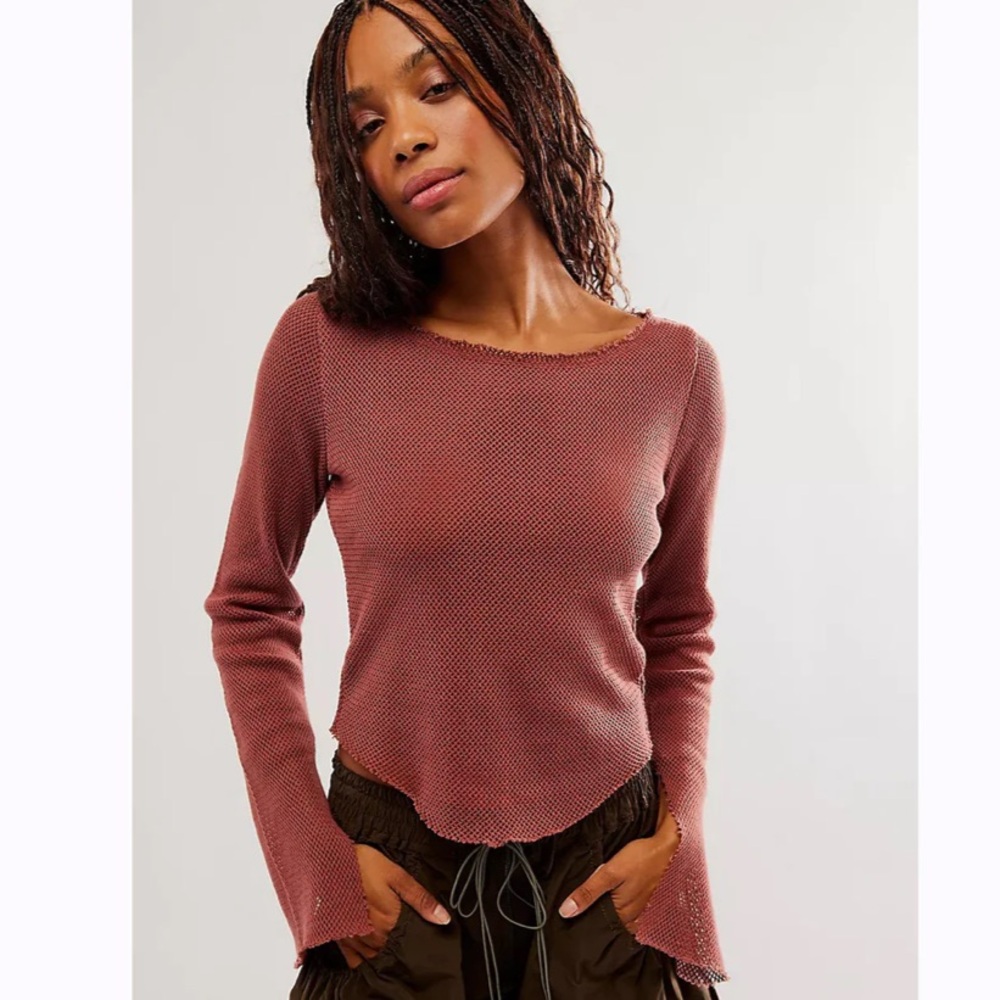 Free People Beau Mesh Layering Top